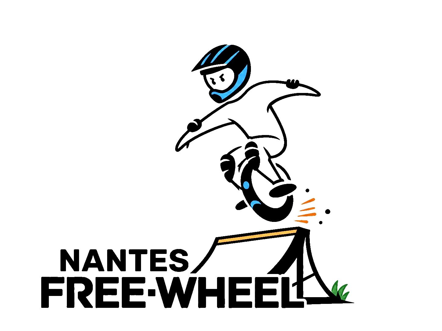 Logo Nantes Free Wheel, saut en gyroroue